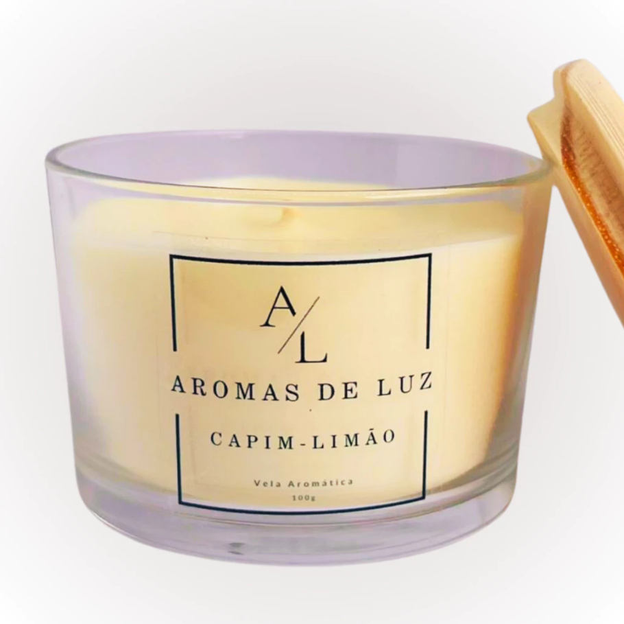 2 Velas Aromáticas Lavanda e Capim Limão 100% Vegana