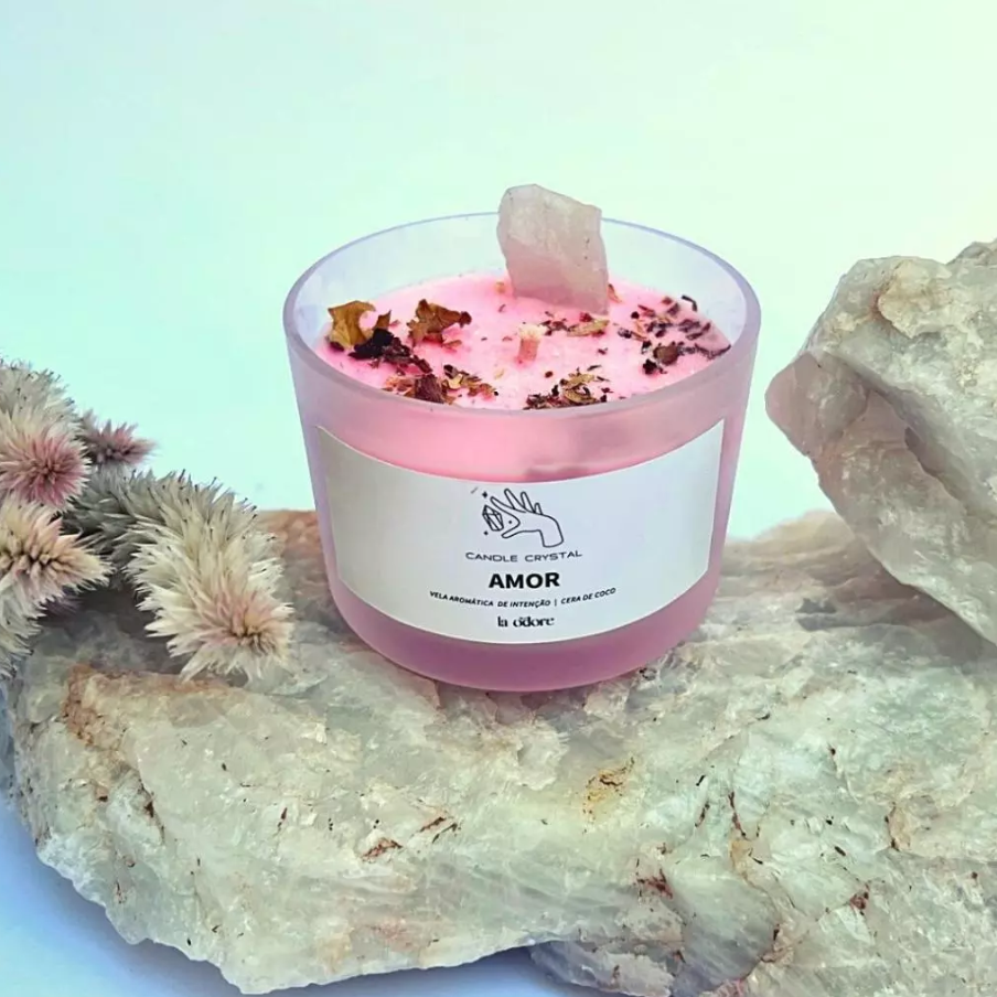 Vela Aromática c/ Cristal chakra / esotérica - La Odore