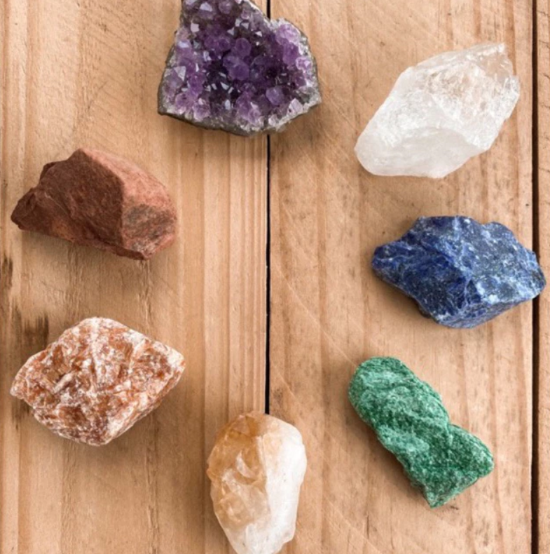 Kit 7 Chakras Pedras Brutas Polidas Naturais Cristais
