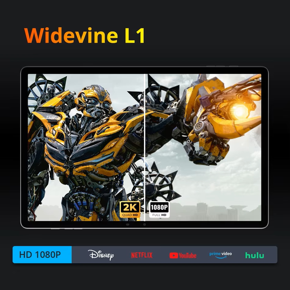 SVITOO Android 15 Tablet 13 Inch MediaTek G99 32GB RAM 256GB ROM 10000mAh Battery SIM 4G LTE WiFi 5 GPS Widevine L1 With Case