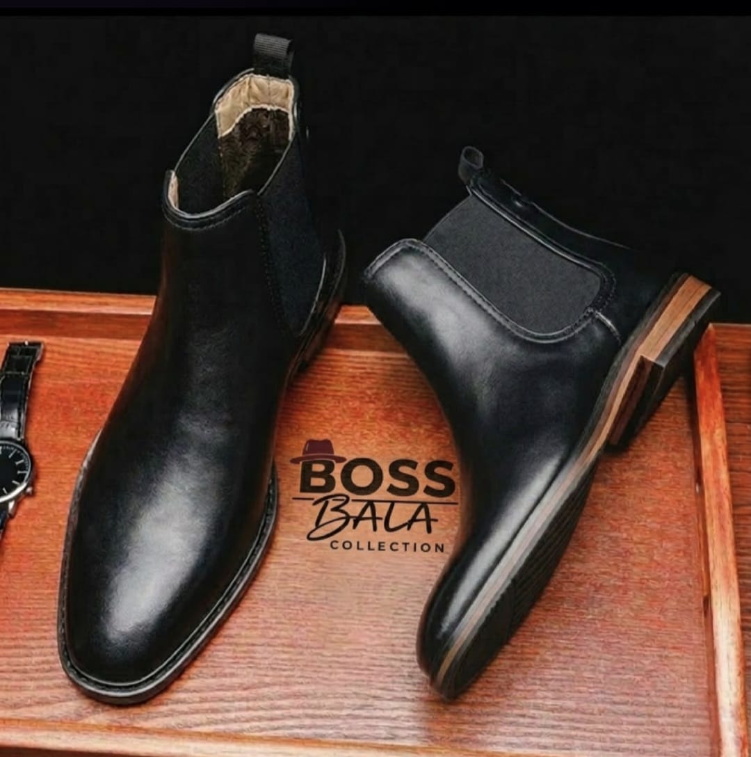 Bottes Chelsea en cuir noir