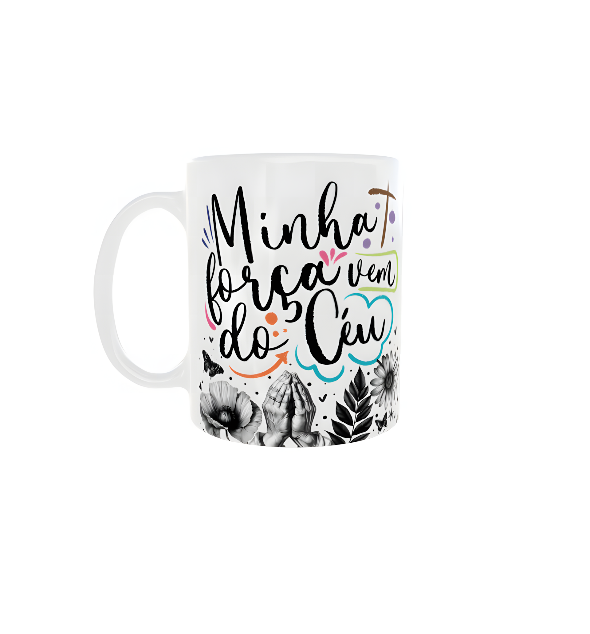 Caneca "Minha força vem do Céu"