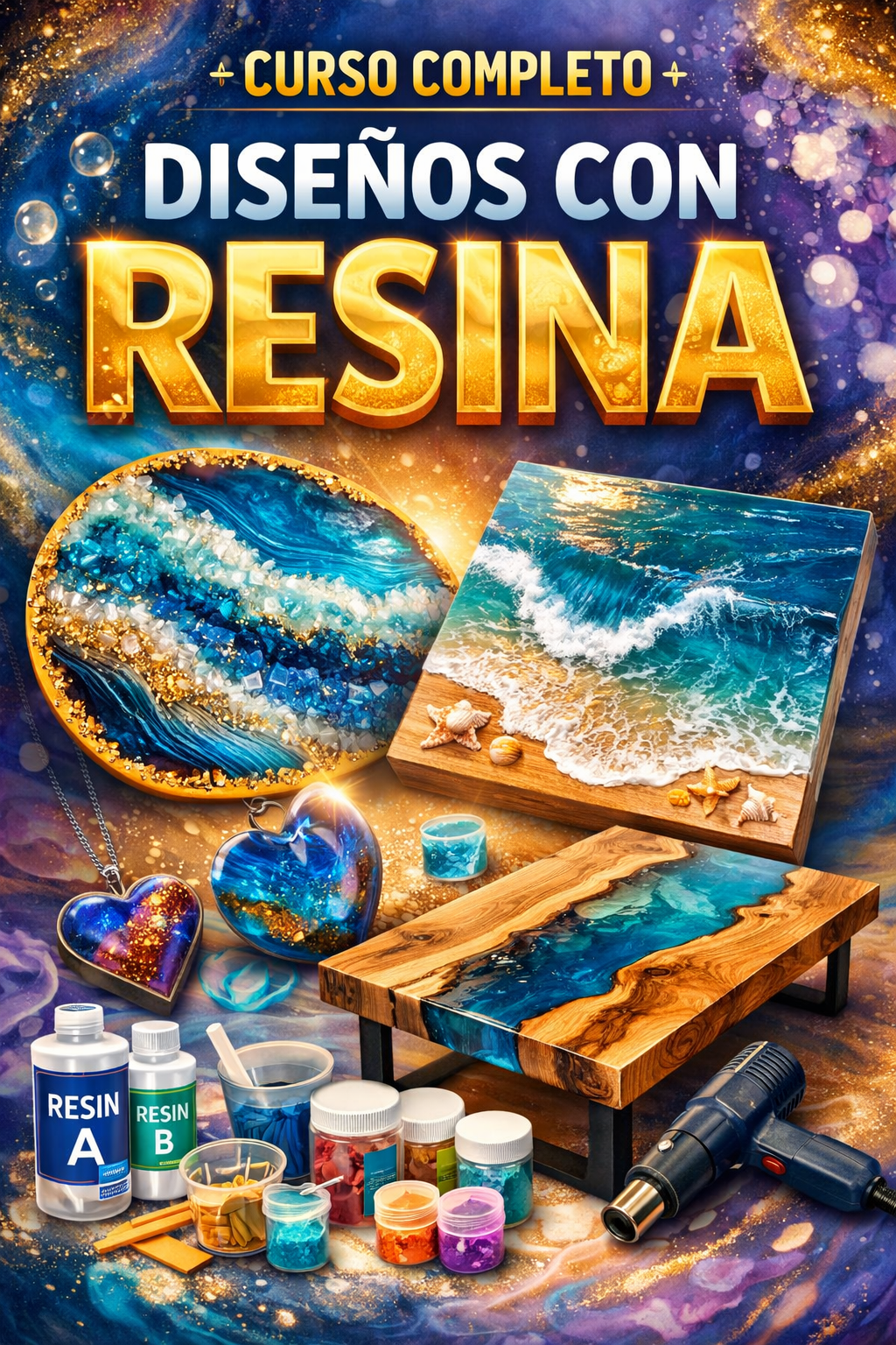 Curso completo Arte y Diseños con Resina