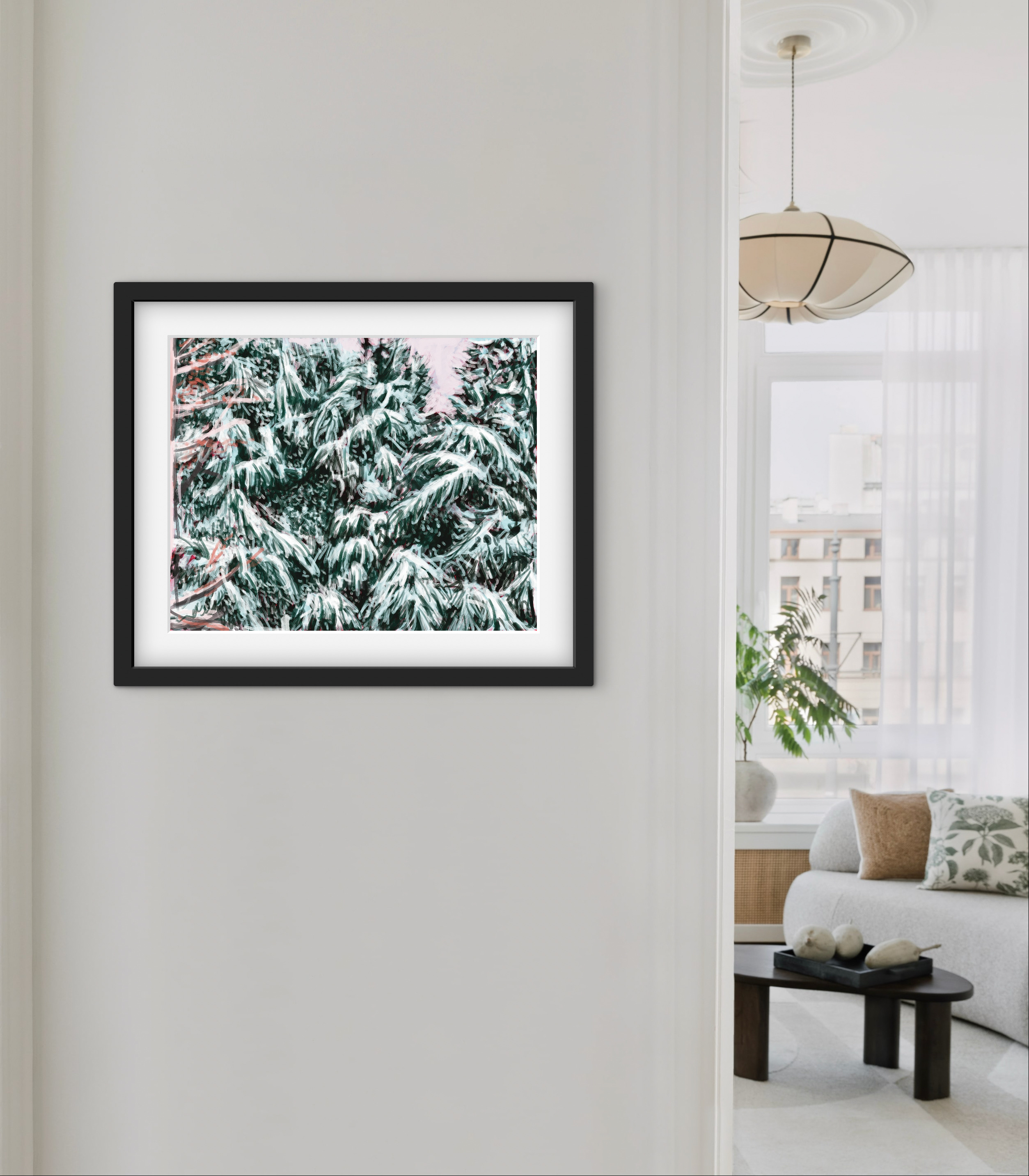 Snowy Pines in Winter