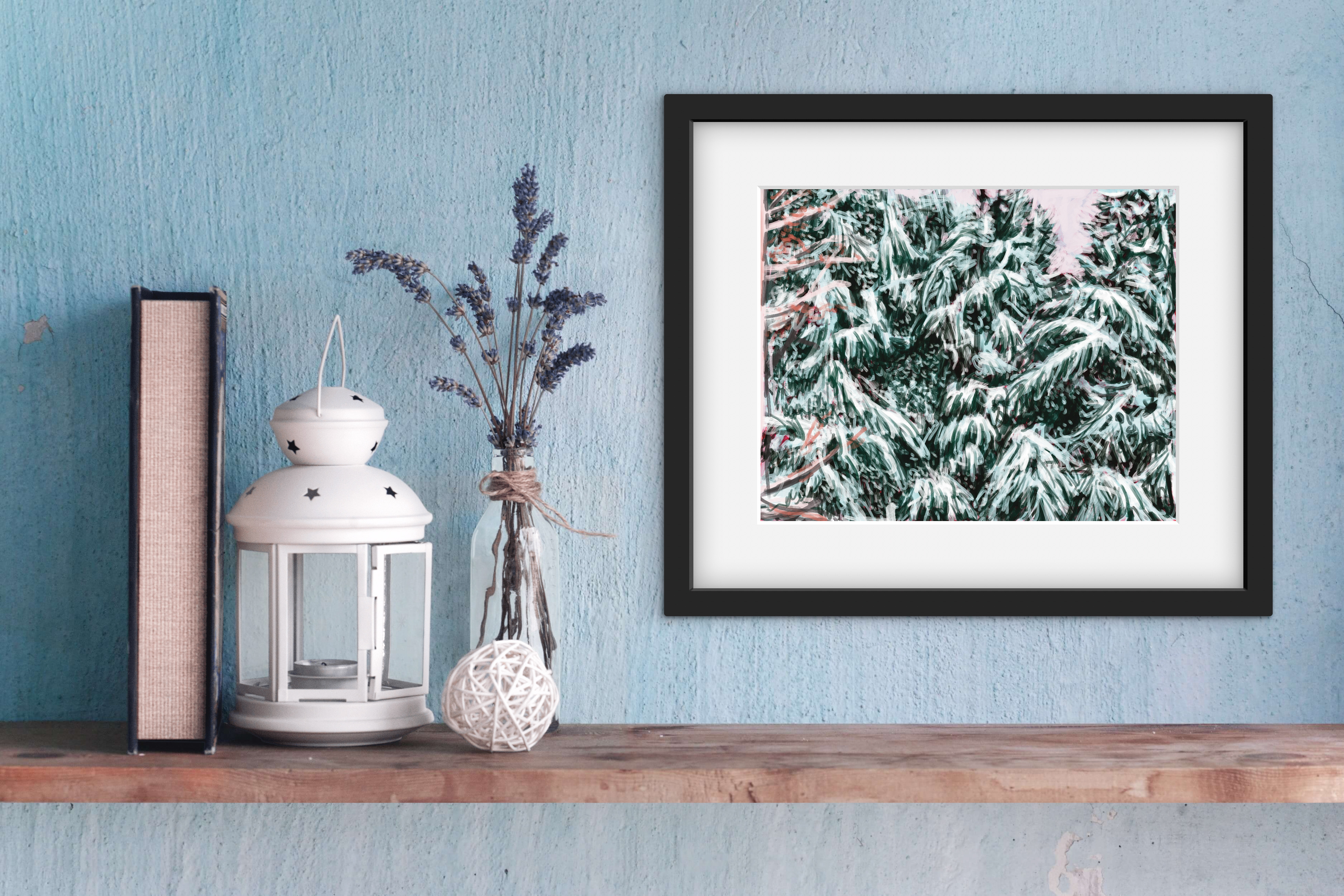 Snowy Pines in Winter