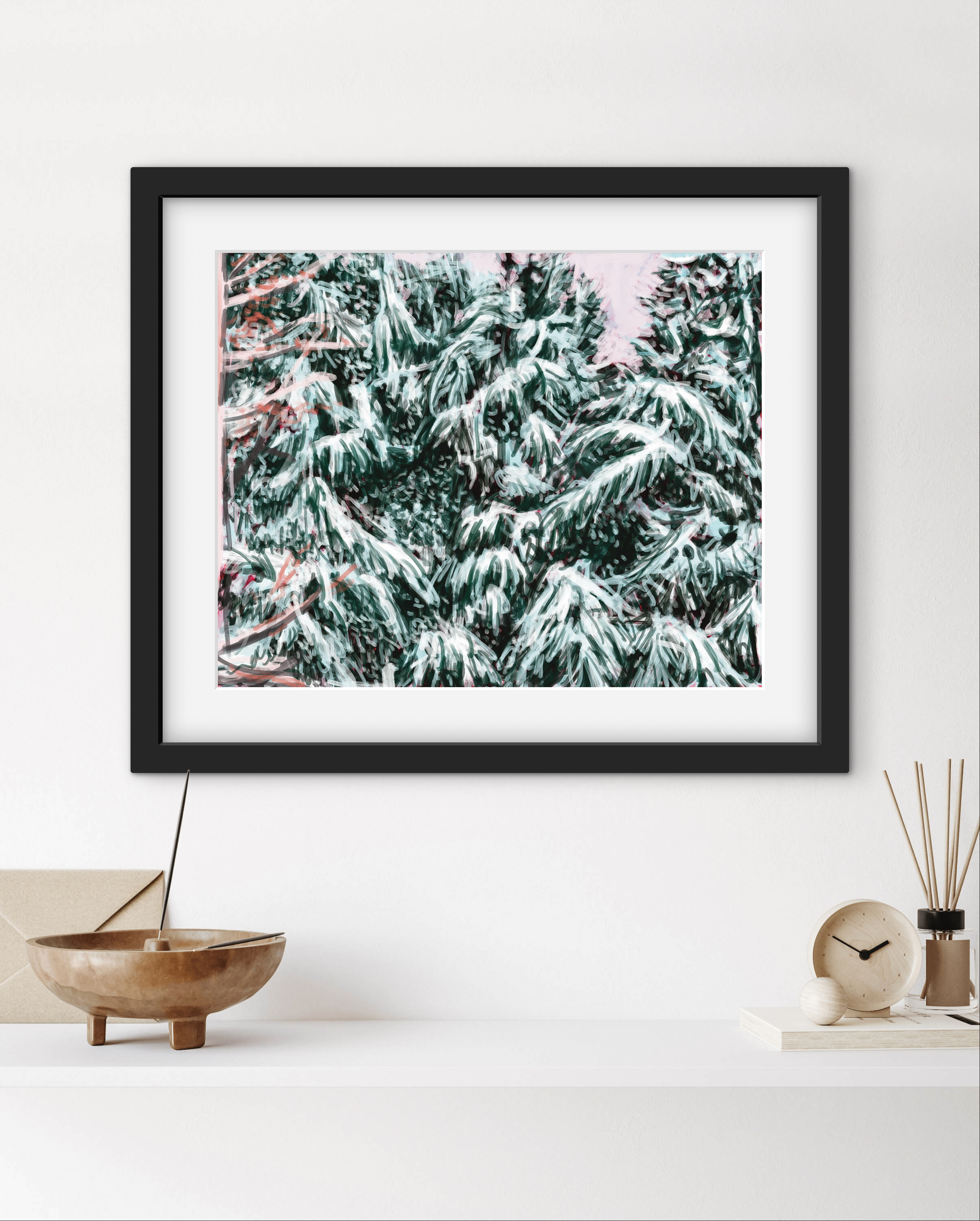Snowy Pines in Winter