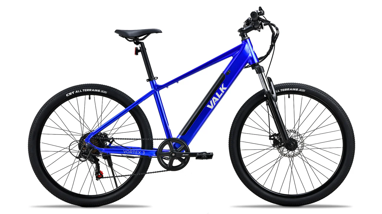VALK Vortex 3 Electric Bike, Medium Frame Mountain e bike, Blue 