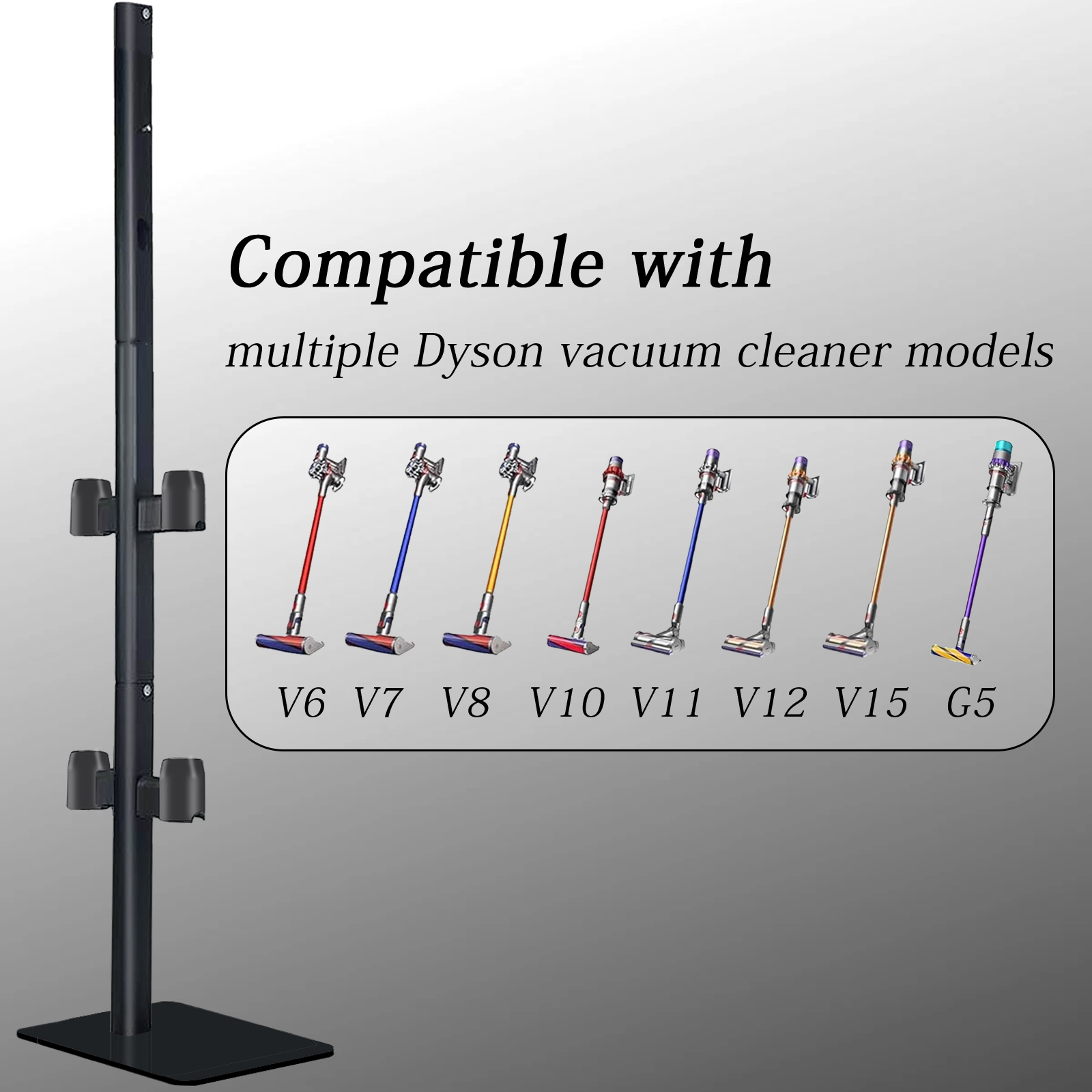 Lasvea Vacuum Stand Compatible with Dyson V7 V8 V9 V10 V11 V15 Gen5(Max.11 Accessories) Square Base
