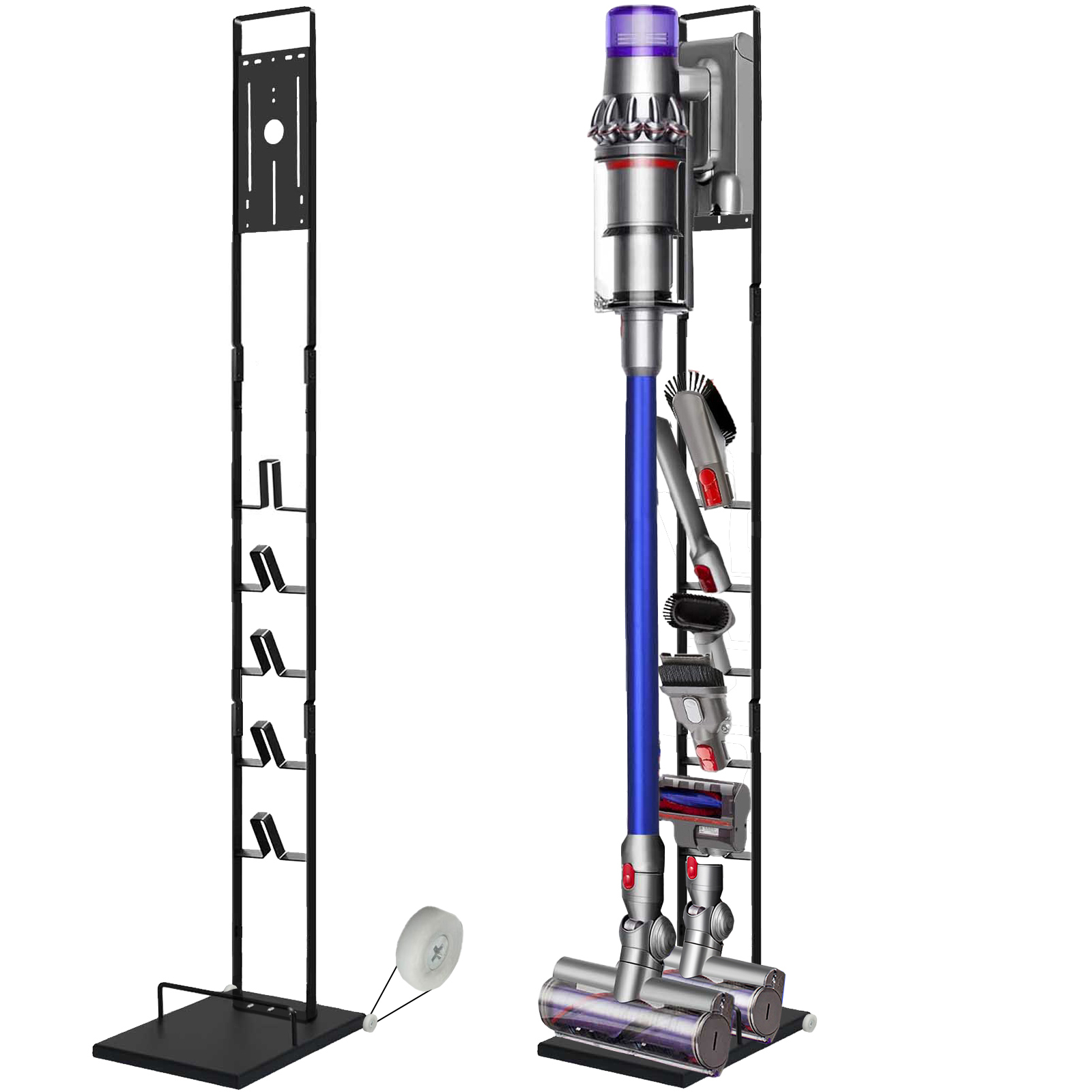 Lasvea Vacuum Cleaner Stand Holder Compatible with Dyson V15 V11 V10 V9 V8 V7 V6 with Wheels,Heavy Base Metal Bracket Holder, Storage Bracket Stand for Dyson Cordless Vacuum Cleaners & Accessories & Attachments