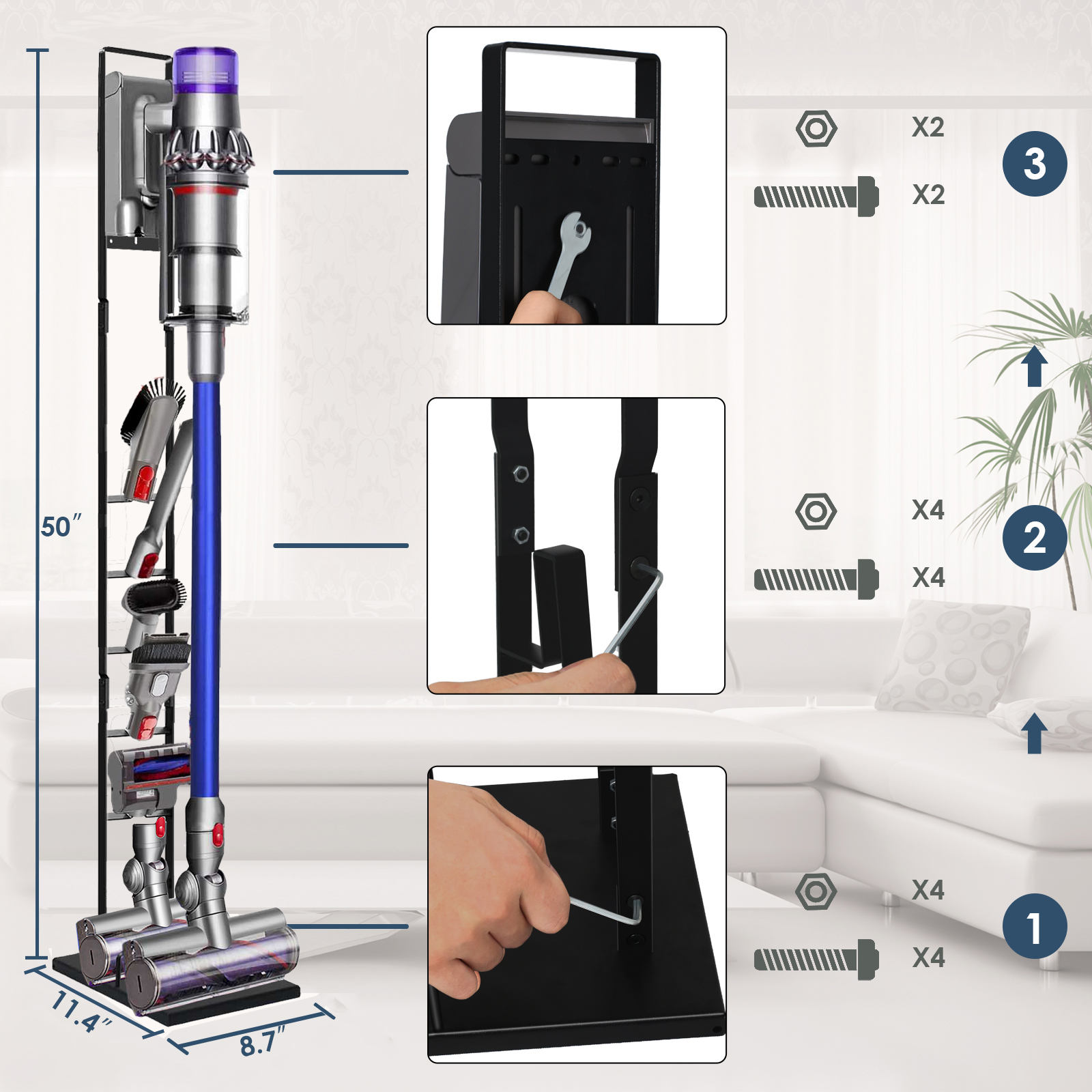 Lasvea Cordless Vacuum Stand Holder for Dyson V6 ,V7 ,V8 ,V9 ,V10, V11,V12,V15