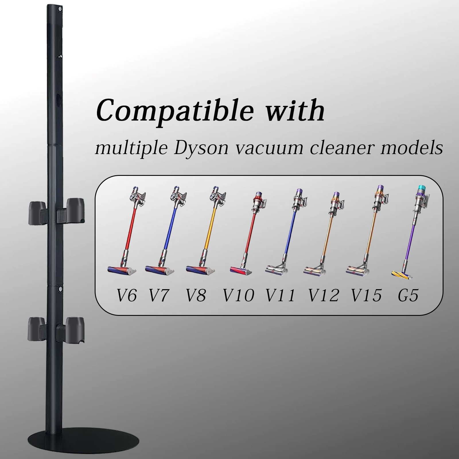 Lasvea Vacuum Stand Compatible with V7 V8 V9 V10 V11 V15 Gen5(Max.11 Accessories),Metal Storage-Bracket-Holder-Stand-Organizer Easy-Access Storage Docking Station