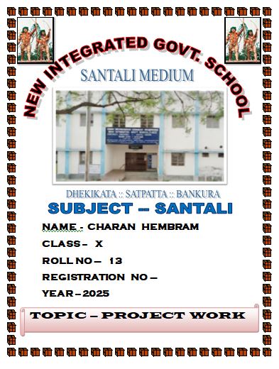 Front Page Santali Project Work (Class X)