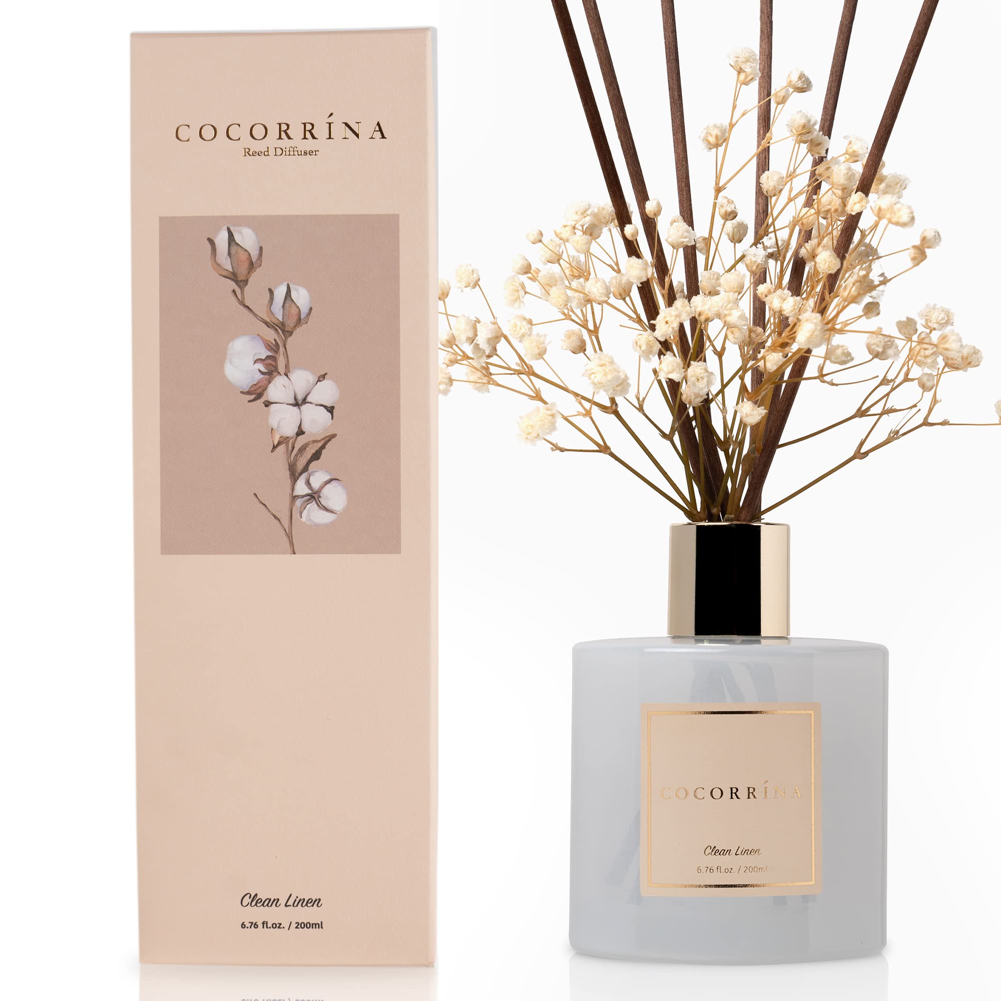 Cocorrína Reed Diffuser Set - Clean Linen Signature Scent