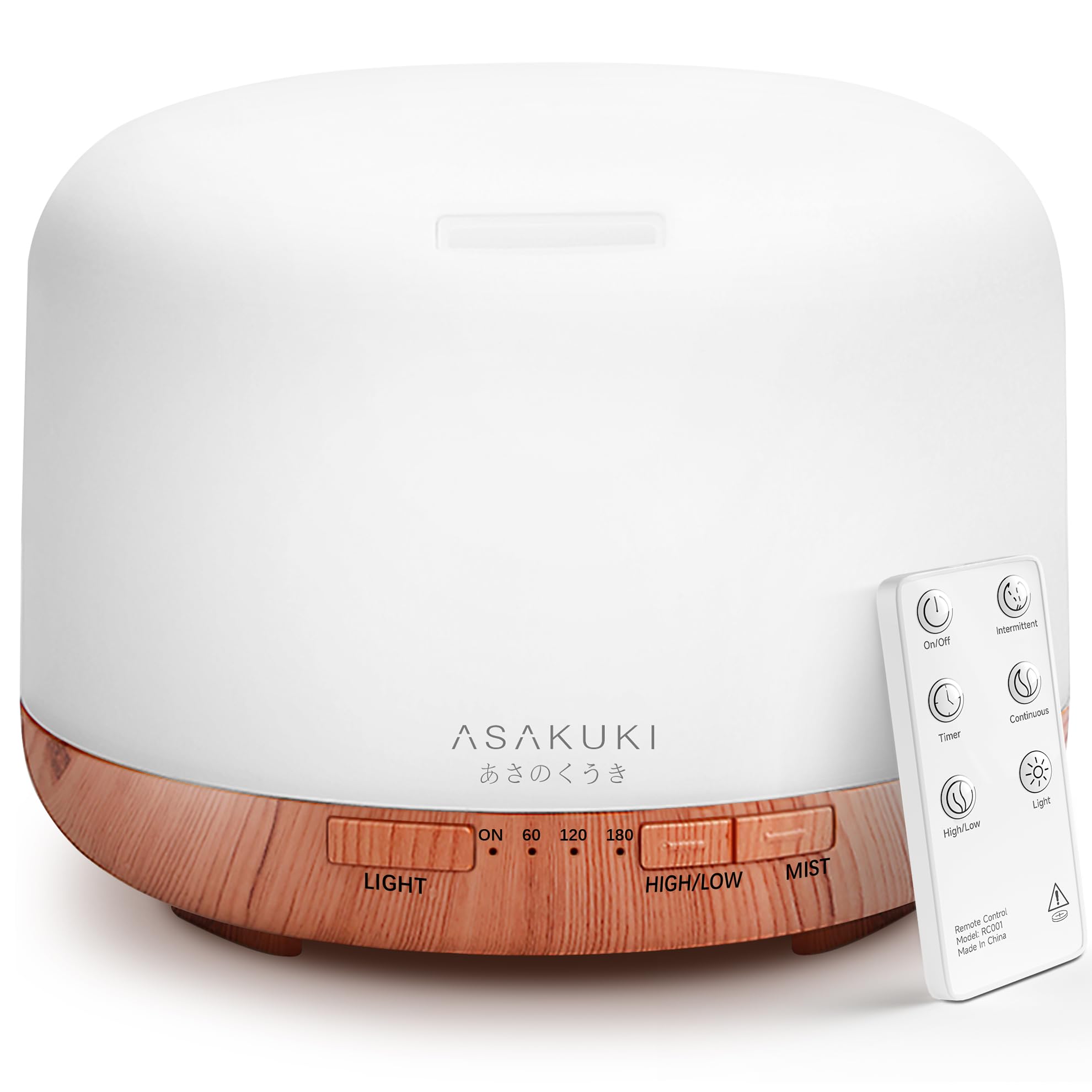ASAKUKI 500ml Ultrasonic Essential Oil Diffuser & Humidifier