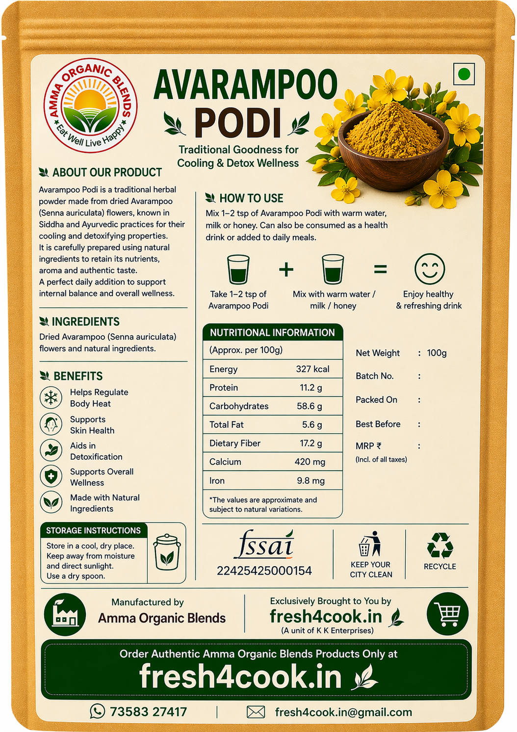 Avarampoo Podi/Powder