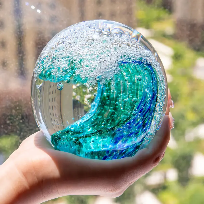 Turquoise Glass Paperweight