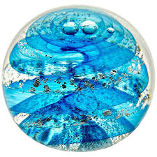 Turquoise Glass Paperweight