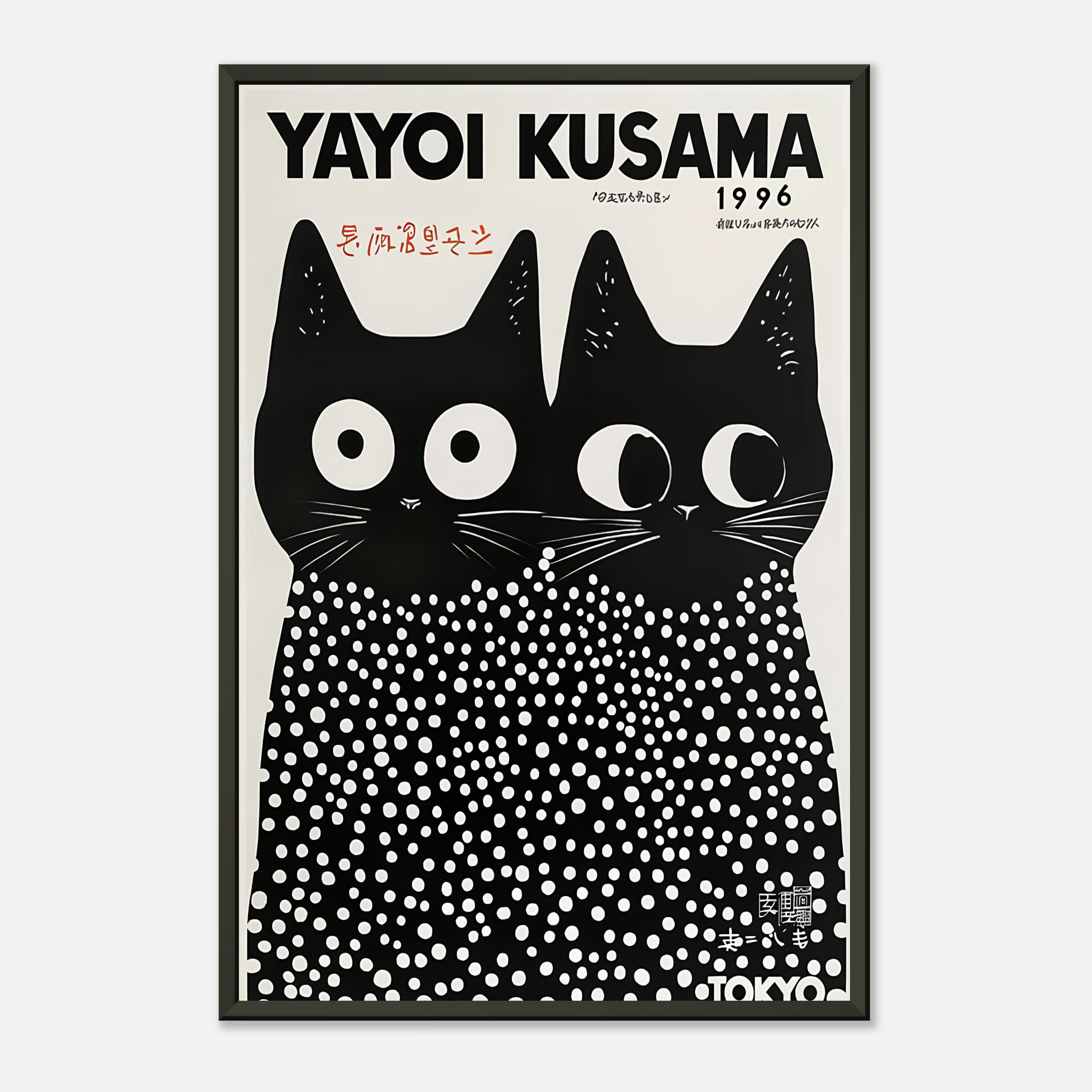Affiche artistique 'Chats noirs' YAYOI KUSAMA