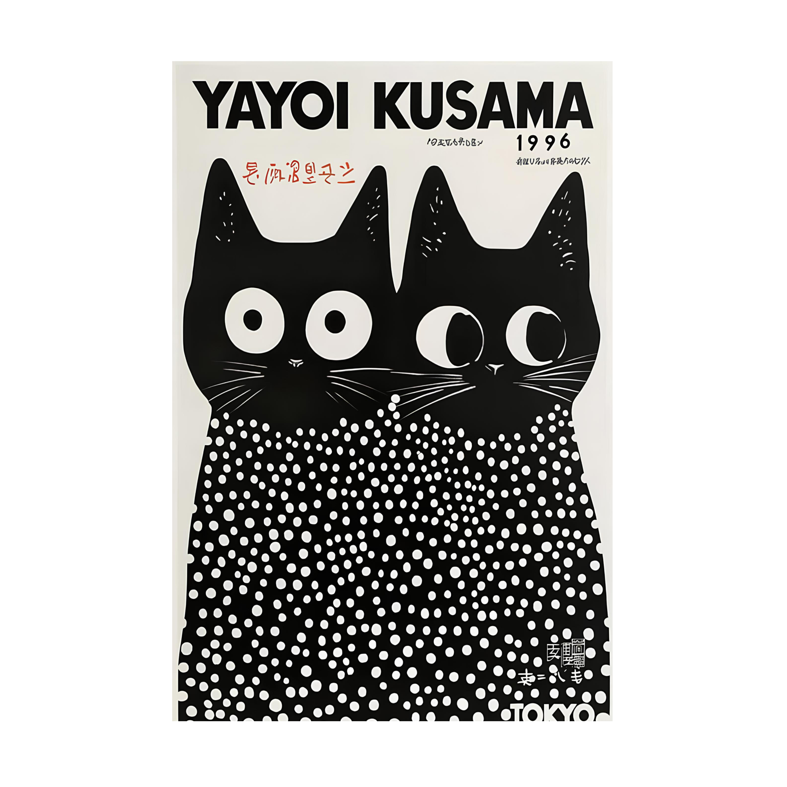Affiche artistique 'Chats noirs' YAYOI KUSAMA