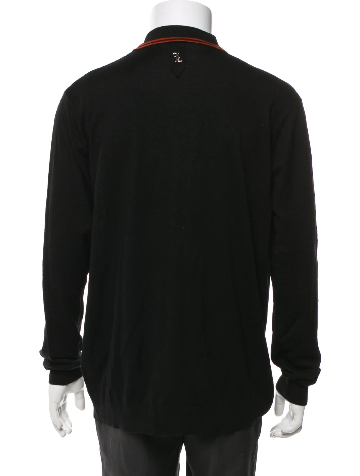 Black Quarter-Zip Polo Sweater