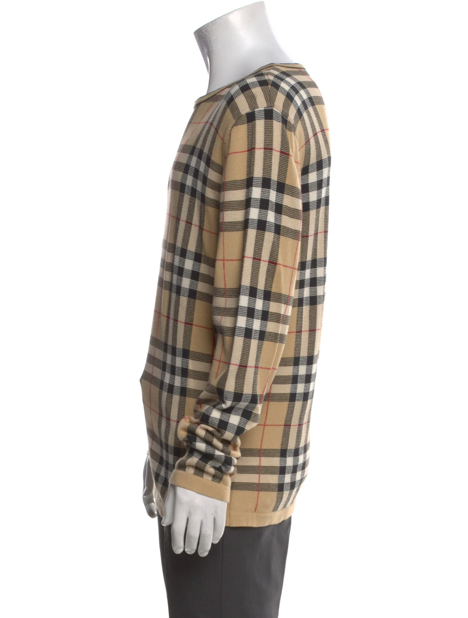 Plaid Designer Knit Sweater