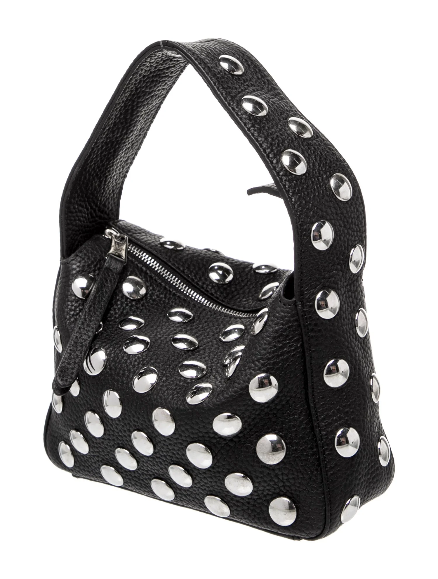 Studded Black Leather Handbag
