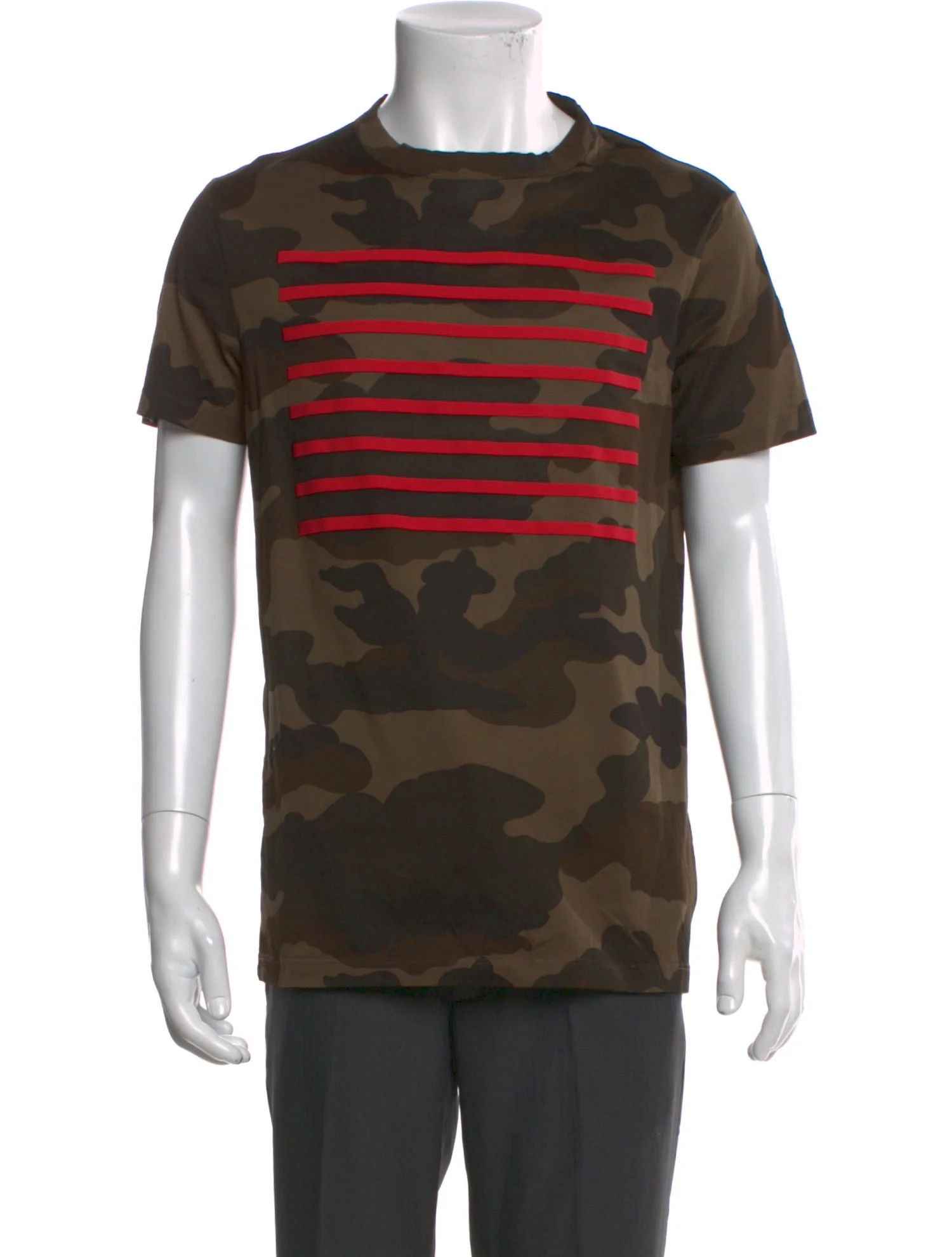 Camo Print Stripe T-Shirt