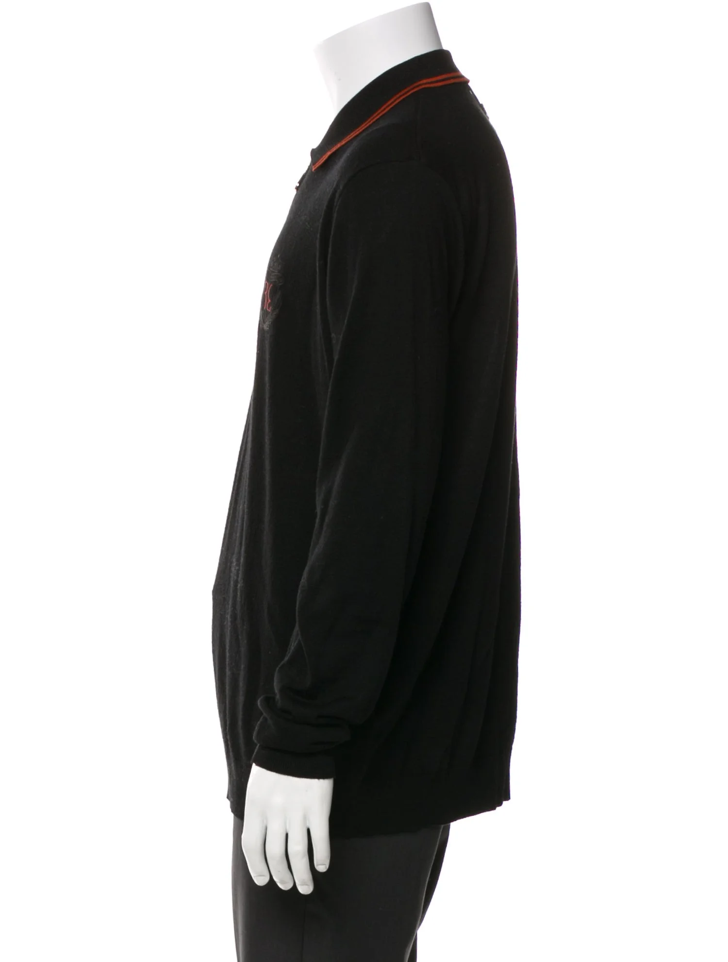 Black Quarter-Zip Polo Sweater