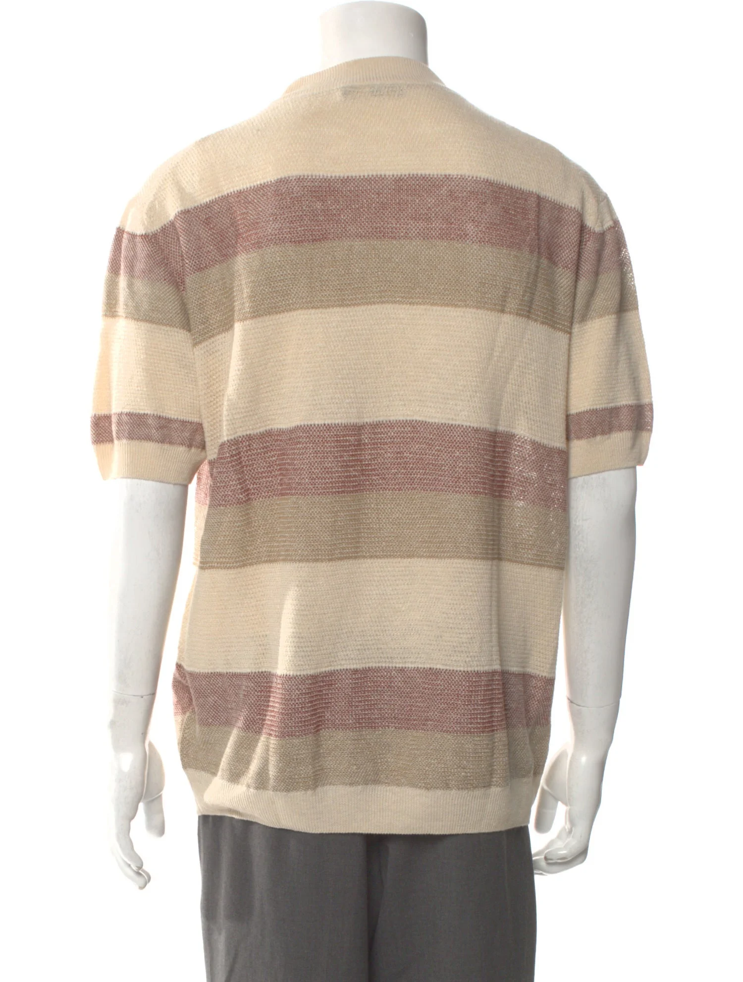 Striped Short Sleeve Knit Sweater