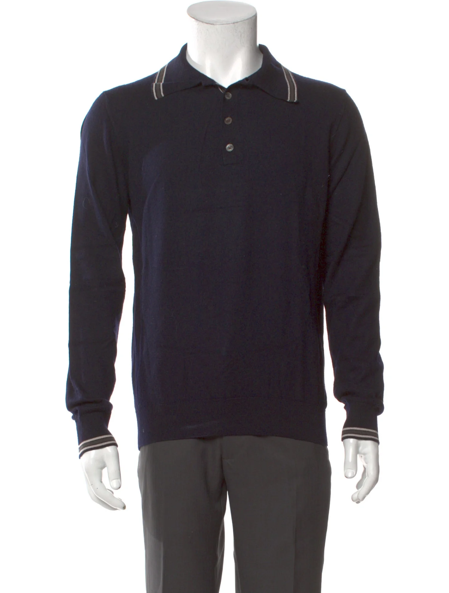 Navy Long Sleeve Polo Shirt