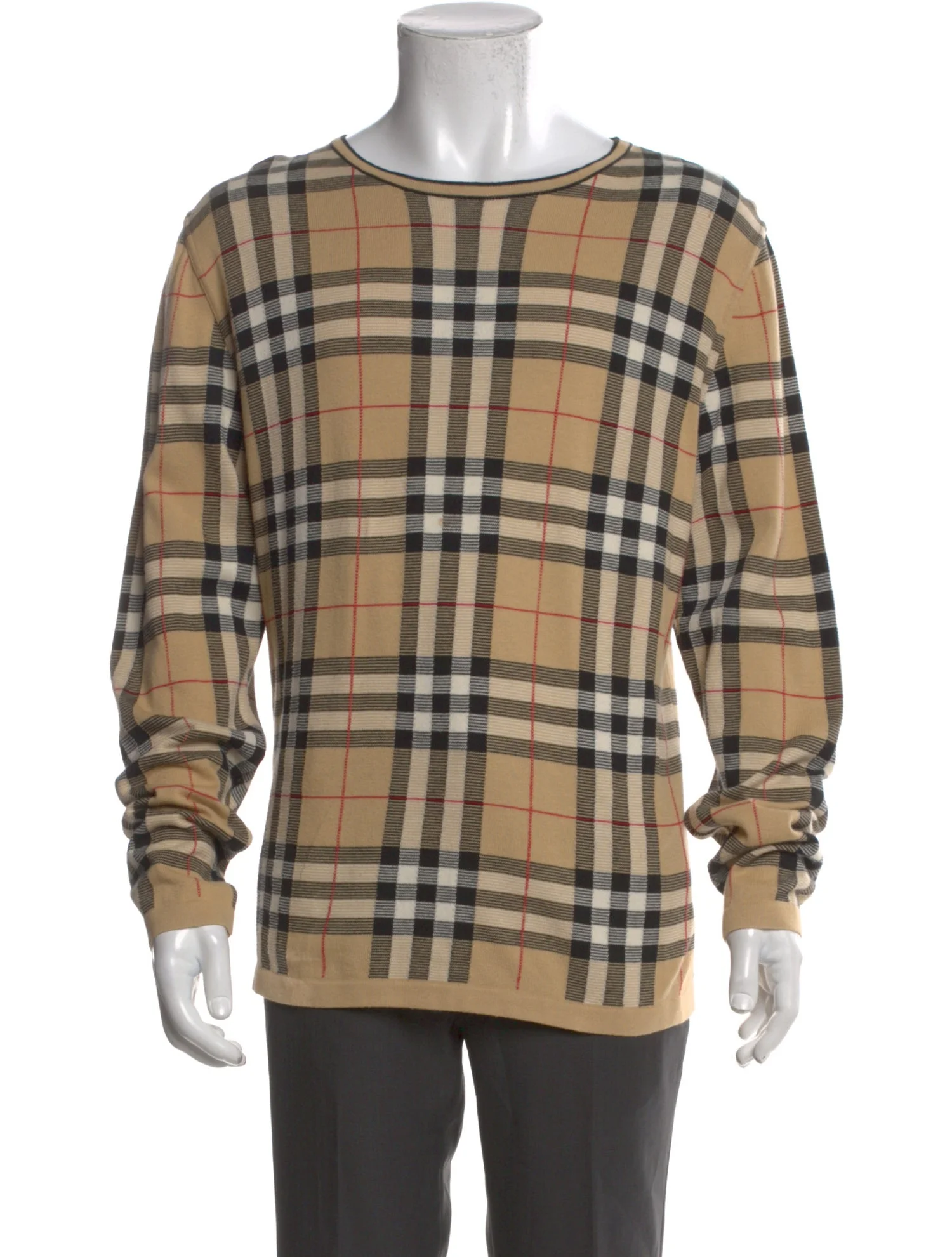 Plaid Designer Knit Sweater