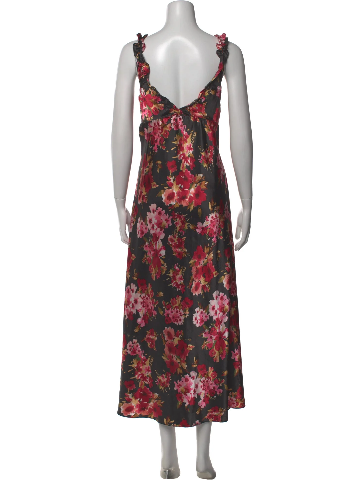 Floral Print Silk Midi Dress