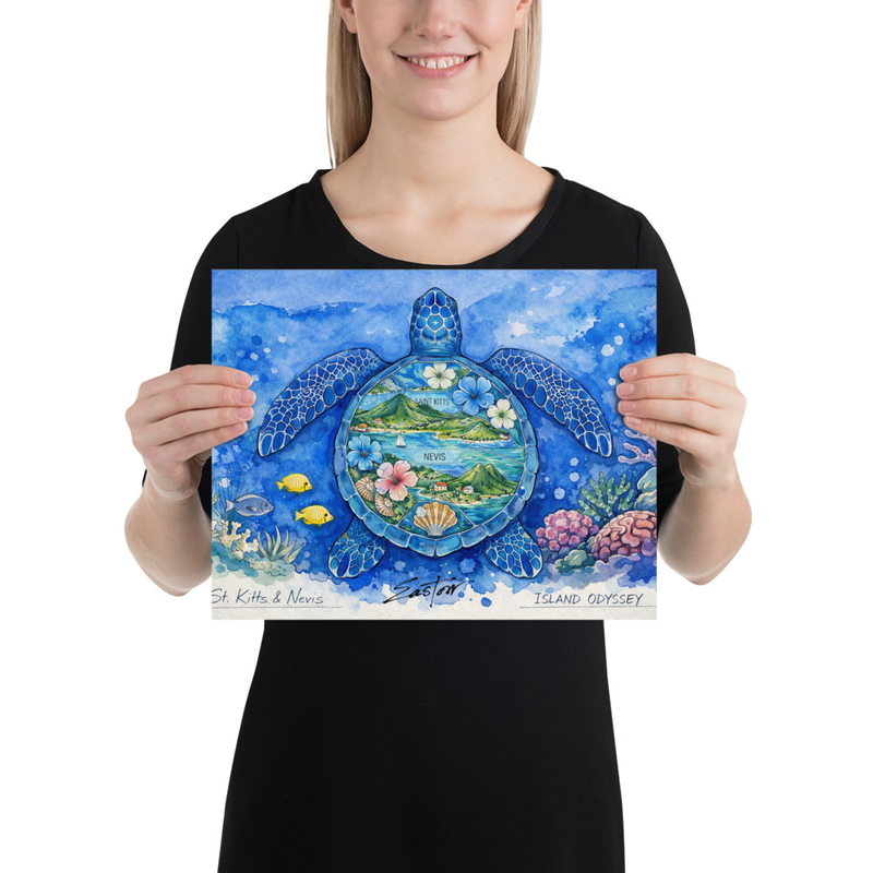 "BLUE TURTLE" Poster