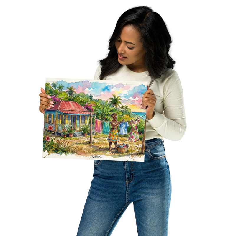 Caribbean Village Art Print
