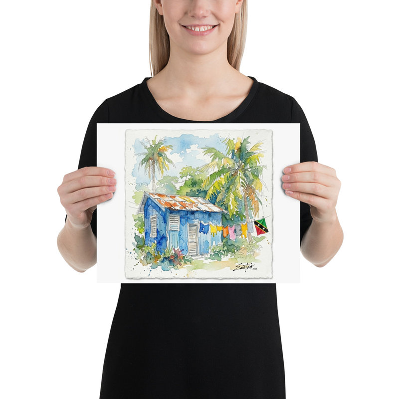 Caribbean Laundry Day Art Print