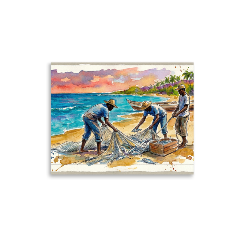 "Caribbean Fishermen" Poster