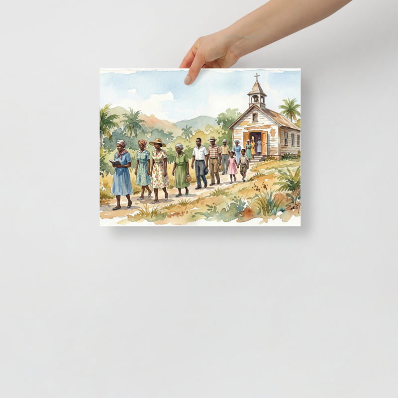 Sunday Morning Church Walk Art Print