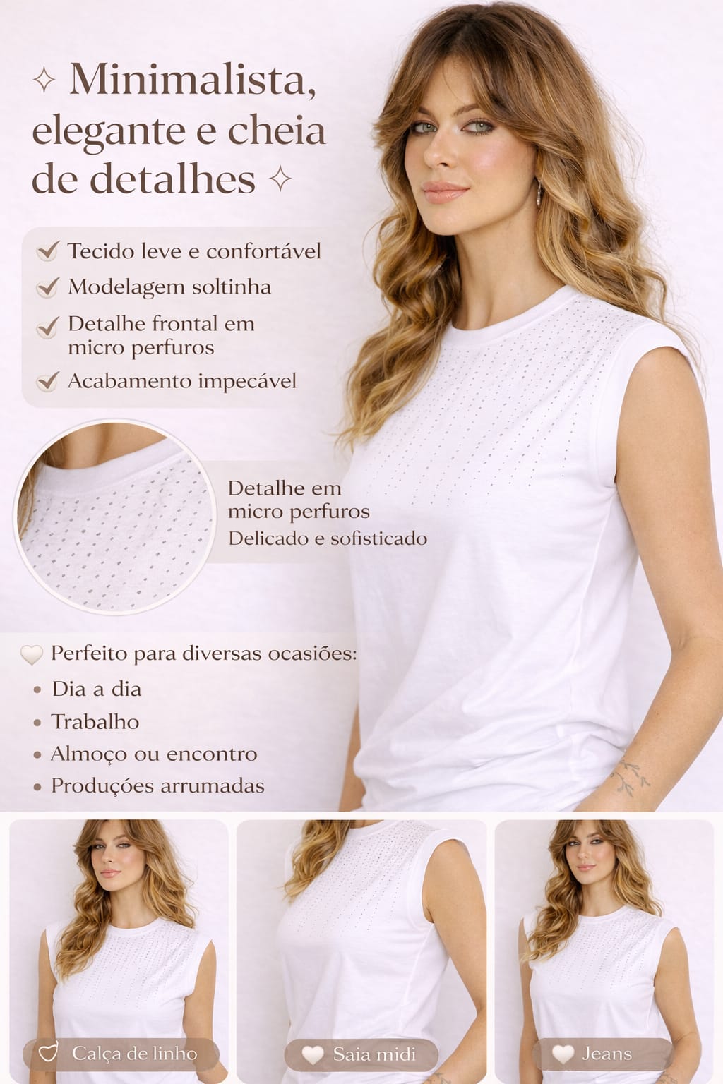 T-Shirt Muscle com Strass Vertical – Estilo Premium com Brilho Sofisticado