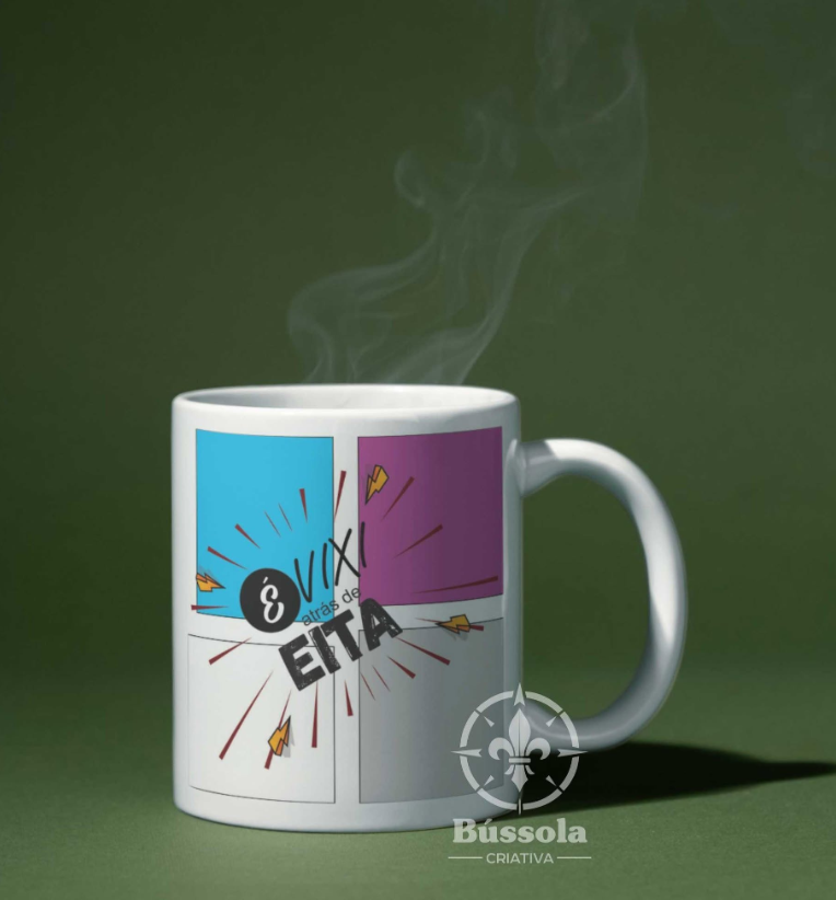 Caneca Divertida 'É Vixi atrás de Eita'