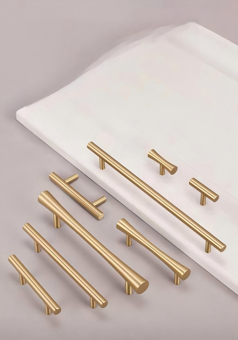 Modern T-Bar Brass Handles