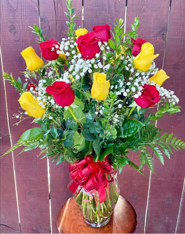 18 Premium Red & Yellow Roses