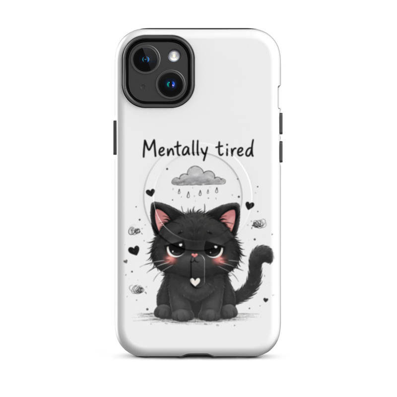 Mentally Tired Cat iPhone Case