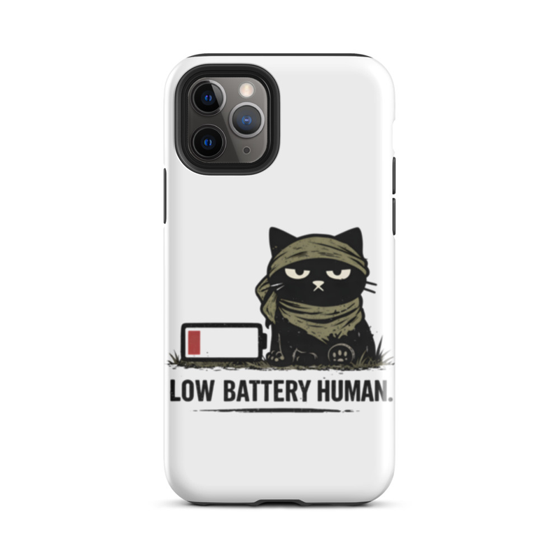 Low Battery Human Cat Phone Case