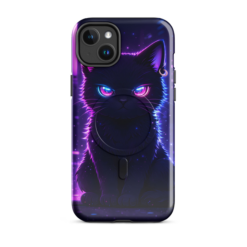 Neon Cat Glow Phone Case