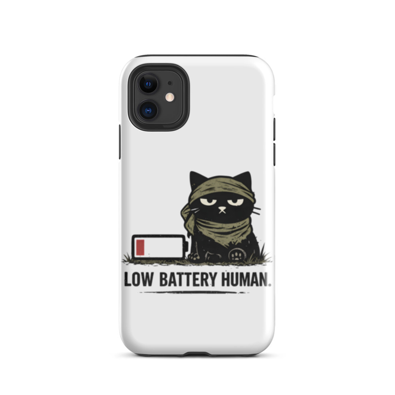 Low Battery Human Cat Phone Case