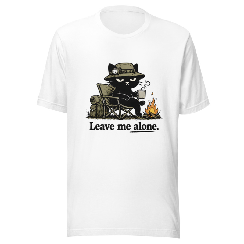 Leave Me Alone Cat Camping T-Shirt