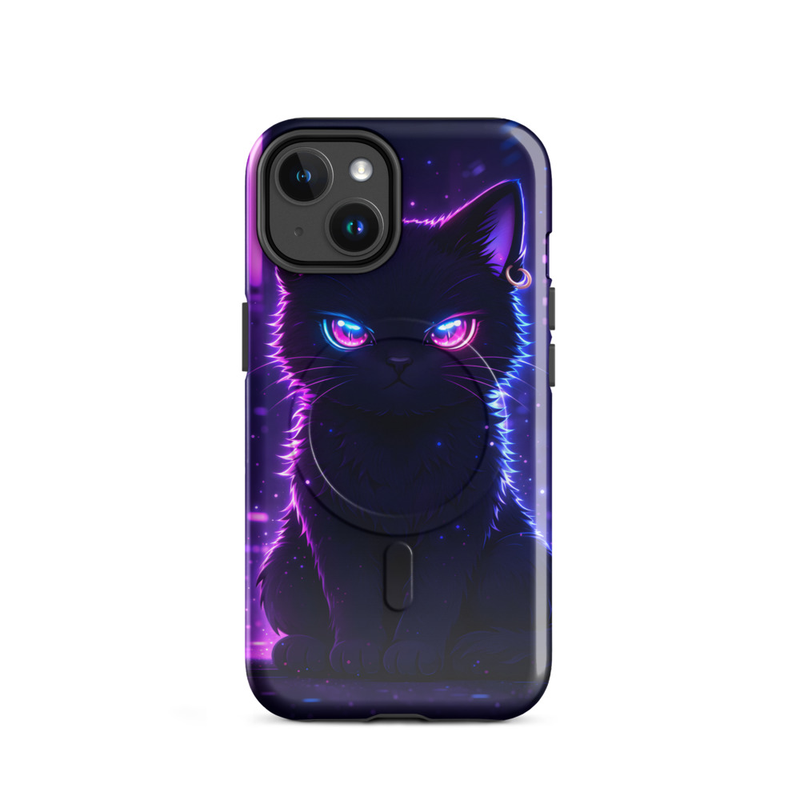 Neon Cat Glow Phone Case