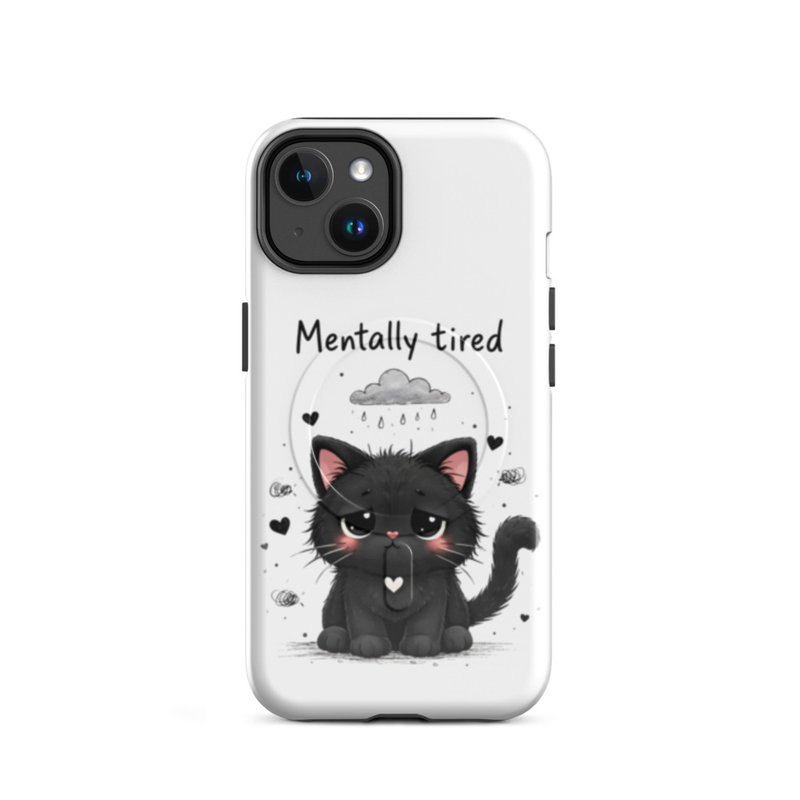 Mentally Tired Cat iPhone Case