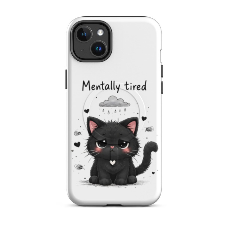 Mentally Tired Cat iPhone Case