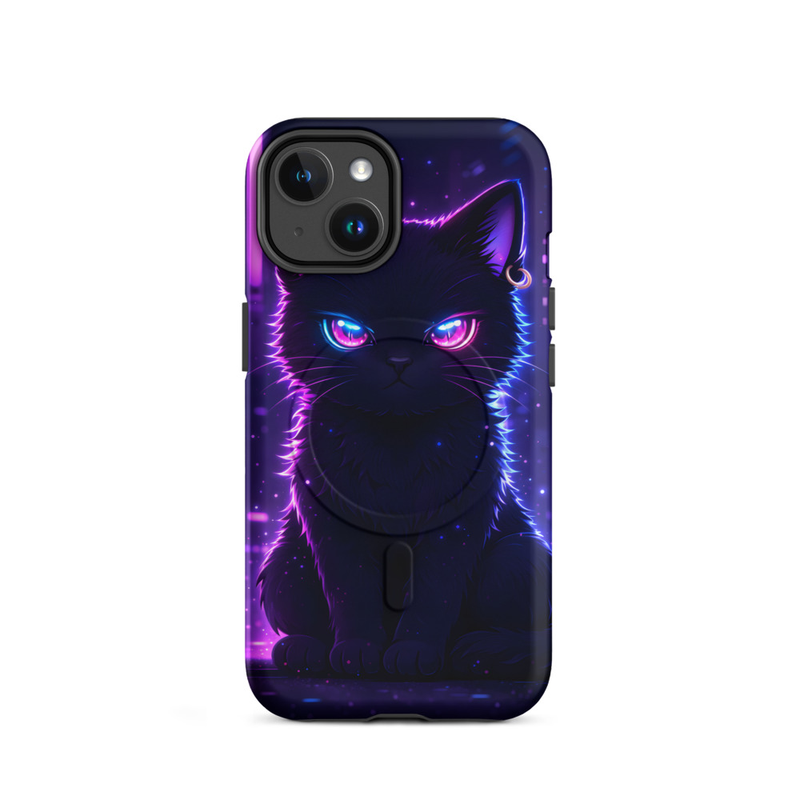 Neon Cat Glow Phone Case